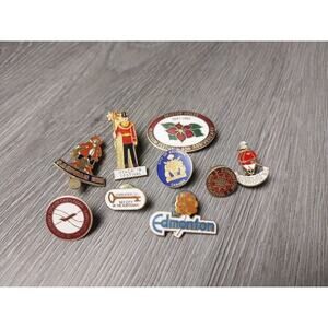 Vintage lot of 9 British Columbia Alberta Tourism lapel/hat pin Kelowna Creston